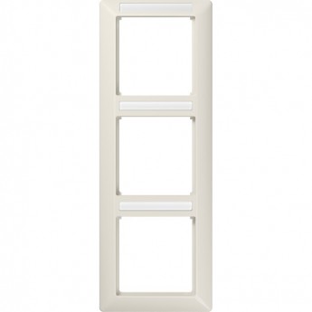 Рамка вертикальная 3 поста JUNG AS 500 с полем для надписи (слоновая кость)