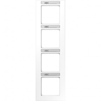 Рамка вертикальная 4 поста JUNG A CREATION с полем для надписи (белый)