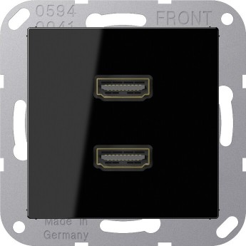 Розетка 2хHDMI JUNG A 500 черный Розетка 2хHDMI JUNG A 500 черный