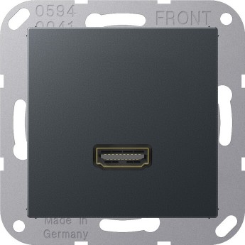Розетка HDMI JUNG A 500 антрацит матовый Розетка HDMI JUNG A 500 антрацит матовый