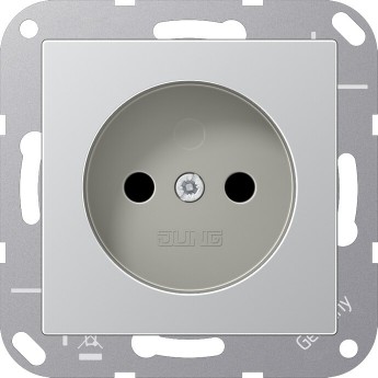 Розетка JUNG A 500 16A 250V без заземления (алюминий) Розетка JUNG A 500 16A 250V без заземления (алюминий)