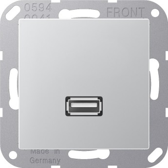 Розетка JUNG A 500 1xUSB алюминий Розетка JUNG A 500 1xUSB алюминий