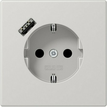 Розетка JUNG LS 990 2К+З 16А 250В с USB Typ A (светло-серый) Розетка JUNG LS 990 2К+З 16А 250В с USB Typ A (светло-серый)