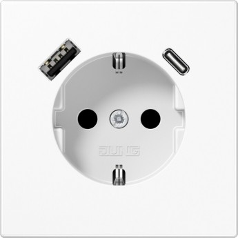 Розетка JUNG LS 990 2К+З 16А 250В с USB Typ AC (белый) Розетка JUNG LS 990 2К+З 16А 250В с USB Typ AC (белый)