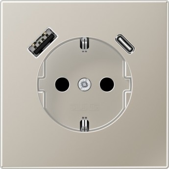 Розетка JUNG LS 990 2К+З 16А 250В с USB Typ AC (нержавеющая сталь) Розетка JUNG LS 990 2К+З 16А 250В с USB Typ AC (нержавеющая сталь)