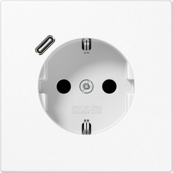 Розетка JUNG LS 990 2К+З 16А 250В с USB Typ С (белый) Розетка JUNG LS 990 2К+З 16А 250В с USB Typ С (белый)