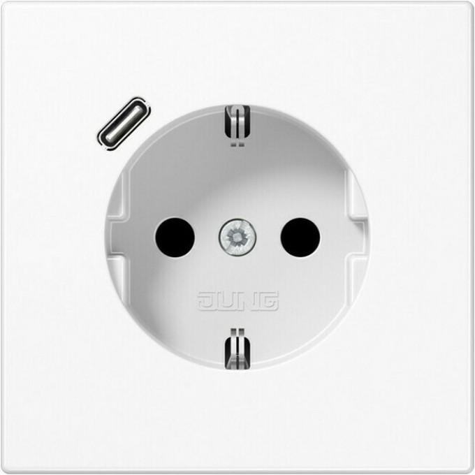 Розетка JUNG LS 990 2К+З 16А 250В с USB Typ С (белый) LS1520-18CWW