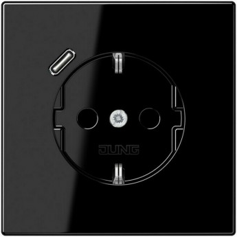 Розетка JUNG LS 990 2К+З 16А 250В с USB Typ С (черный)