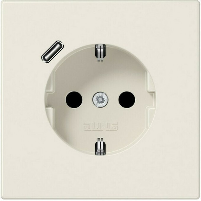 Розетка JUNG LS 990 2К+З 16А 250В с USB Typ С (слоновая кость) LS1520-18C