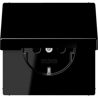 Розетка JUNG LS 990 с крышкой 2К+З 16А 250В черный