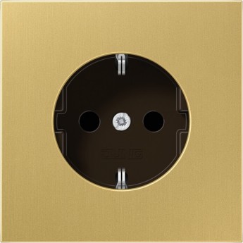 Розетка JUNG LS METAL 2К+З 16А 250В латунь