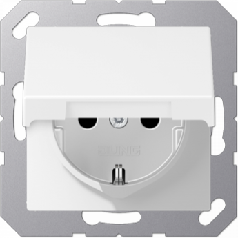 Розетка JUNG A1520BFKLWWM SCHUKO® 16A 250V с крышкой; термопласт; белый матовый