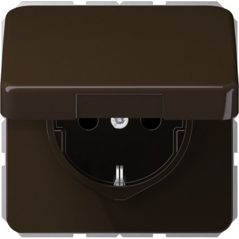 Розетка с крышкой JUNG CD 500 с защитой от влажности (коричневый)