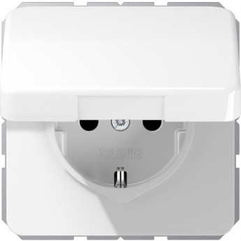 Розетка с крышкой JUNG CD 500 влагозащищенная (белый)