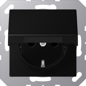 Розетка с крышкой JUNG ECO PROFI черный матовый