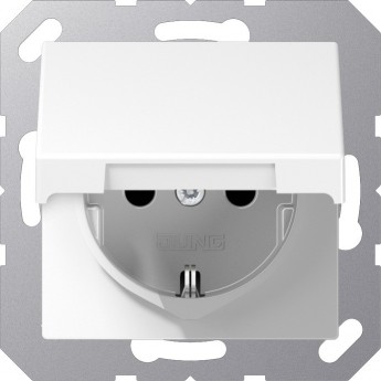 Розетка с крышкой JUNG ECOPROFI 2К+З 16А 250В белая