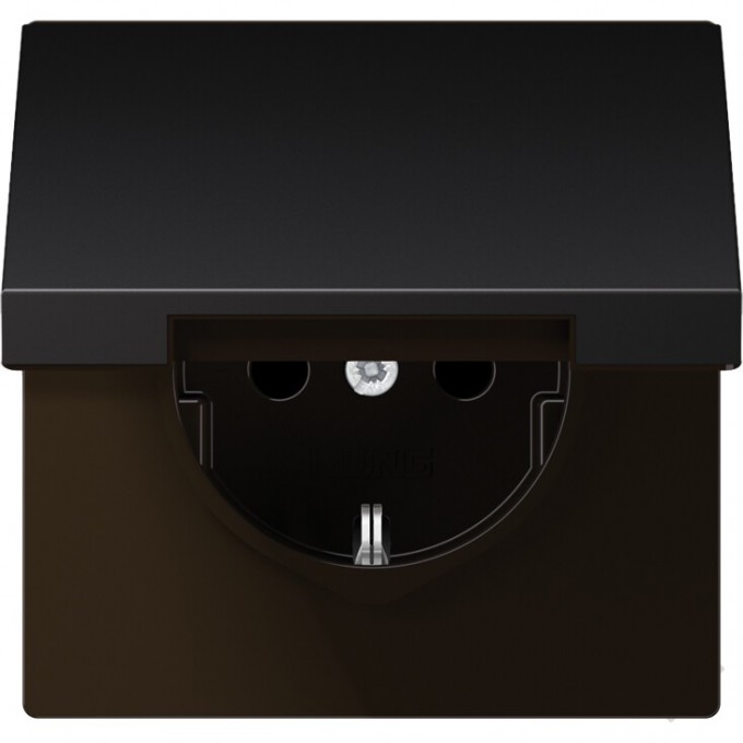 Розетка с крышкой JUNG LS METAL 2К+З 16 A 250 B (антрацит) AL1520KLD