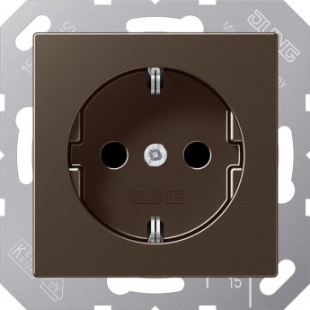 Розетка с заземлением JUNG А 500 2К+З 16А 250В мокко Розетка с заземлением JUNG А 500 2К+З 16А 250В мокко
