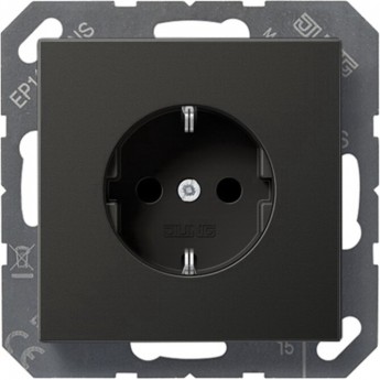 Розетка с заземлением JUNG ECO PROFI черный матовый