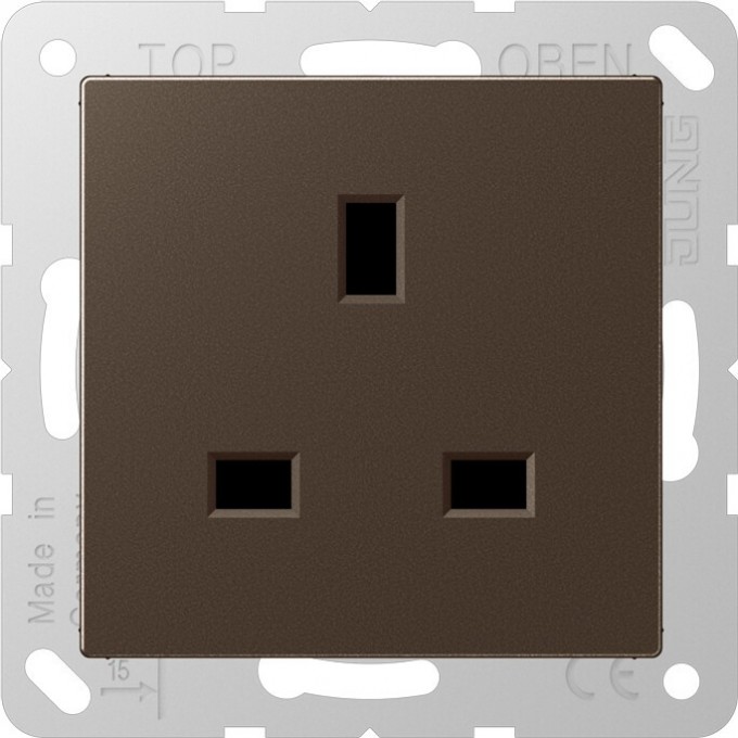 Розетка со шторками JUNG A 500 БС 2п+Е мокко A3521MO