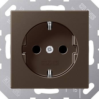 Розетка со шторками JUNG A500 FD FRAMES мокко Розетка со шторками JUNG A500 FD FRAMES мокко