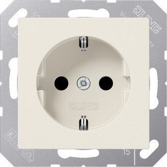 Розетка со шторками JUNG AS 500 винтовые клеммы (слоновая кость)