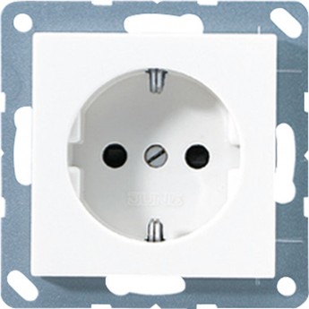 Розетка со шторками JUNG ECOPROFI 2К+З 16 А 250В белый