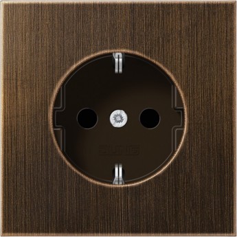 Розетка со шторками JUNG LS METAL античная латунь