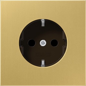 Розетка со шторками JUNG LS METAL винтовые клеммы (латунь)