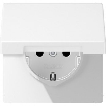 SCHUKO-розетка JUNG LS 990 с крышкой (матовый белый) SCHUKO-розетка JUNG LS 990 с крышкой (матовый белый)