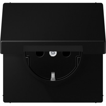 SCHUKO-розетка JUNG LS 990 с крышкой (матовый черный) SCHUKO-розетка JUNG LS 990 с крышкой (матовый черный)