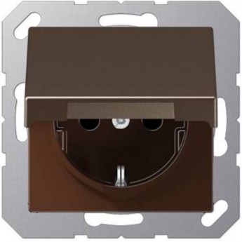 Штепсельная розетка JUNG SCHUKO 16A 250V~ с защитой от детей; с крышкой; термопласт; мокка Штепсельная розетка JUNG SCHUKO 16A 250V~ с защитой от детей; с крышкой; термопласт; мокка